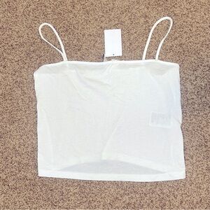 Womens H&M White Cropped Tank